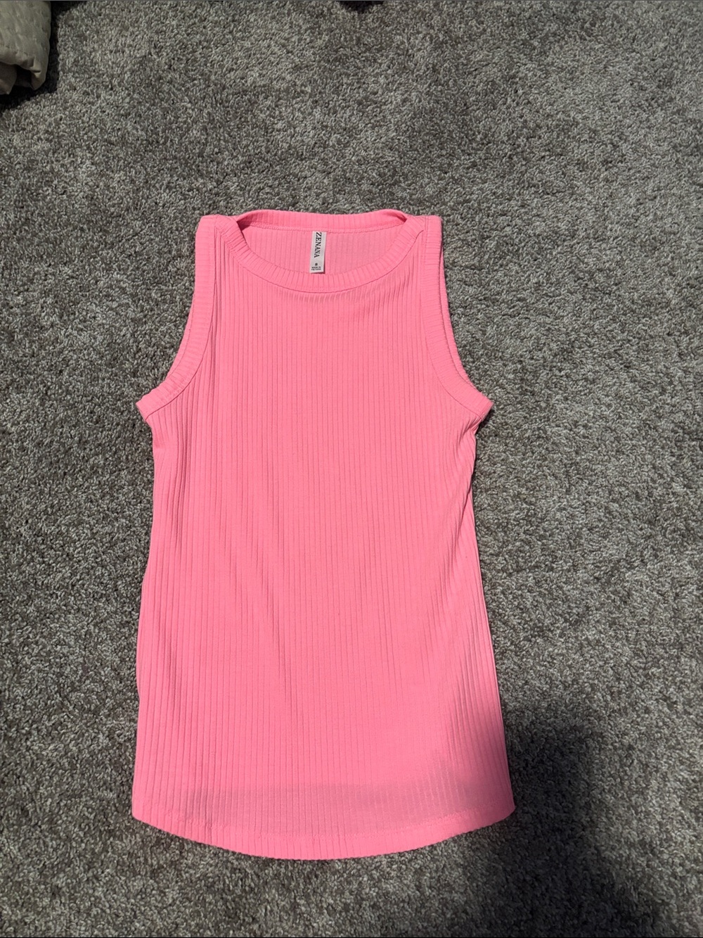 Zenana Ribbed Pink Tank Top